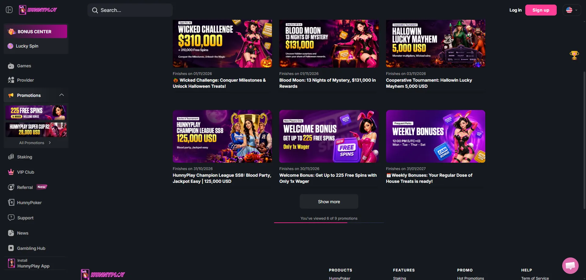 Hunnyplay Casino welcome bonus — up to INR 84000 plus 225 free spins
